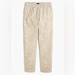 J. Crew Linen-cotton leopard drawstring pant Size 8